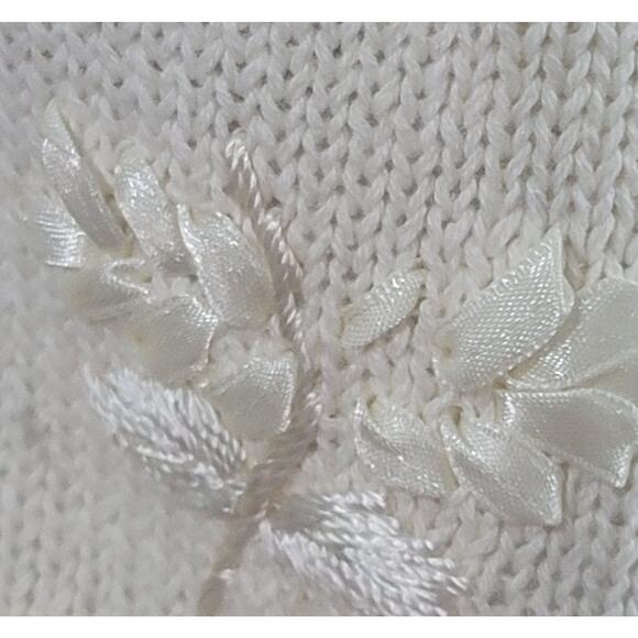 Rue 21 Cream Open Front Embroidered Cardigan Sweater Small Lightweight Soft - Picture 5 of 9